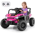 thumbnail image 1 of Gymax 12V Kids Ride on Truck w/Parental Remote 3 Speeds & Reverse Forward Function Pink, 1 of 9