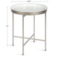thumbnail image 2 of Kate and Laurel Celia Table d'Appoint Ronde Charmant, 18.25 x 18.25 x 22, Blanc et Argent, Table d'Accent Moderne Minimaliste pour Rangement et Présentation, 2 of 8