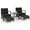 Noir, variante sur Costway Ensemble de Mobilier d'Extérieur 5 Pcs Chaises et Ottomans en Rotin avec Table Basse à Dessus en Verre Blanc Cassé