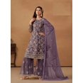 thumbnail image 2 of Custom Made Bollywood Designer Woman Blue Kurti Sharara Set for Party and Nikah Functions, 2 of 5