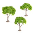 thumbnail image 2 of Bunblic 3 Pieces Mini Landscape Tree Model Trees DIY Crafts Railway Train Railroad Layout Diorama Tree Building Model Miniature Trees yellow flower trees, 2 of 8