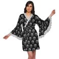 thumbnail image 1 of Moomaya Peignoir Imprimé pour Femmes Robe de Chambre Courte en Coton Peignoir d'Été, 1 of 6