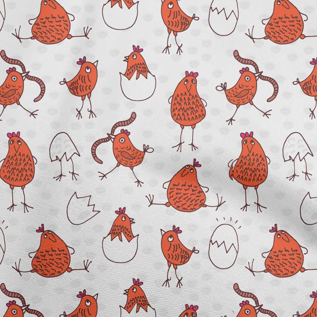 oneOone Polyester Spandex Orange Fabric Kawai Sewing Craft Projects Fabric Prints By Yard 56 Inch Wide