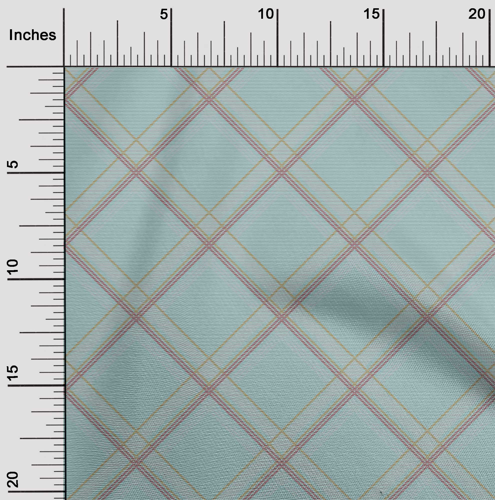 oneOone Organic Cotton Voile Fabric Tartan Check Printed Craft Fabric BTY 42 Inch Wide