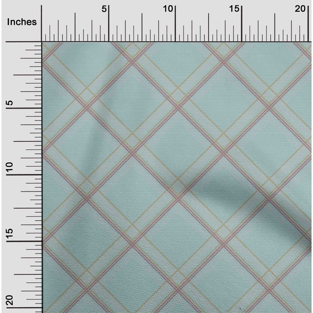oneOone Georgette Viscose Fabric Tartan Check Printed Craft Fabric BTY 42 Inch Wide