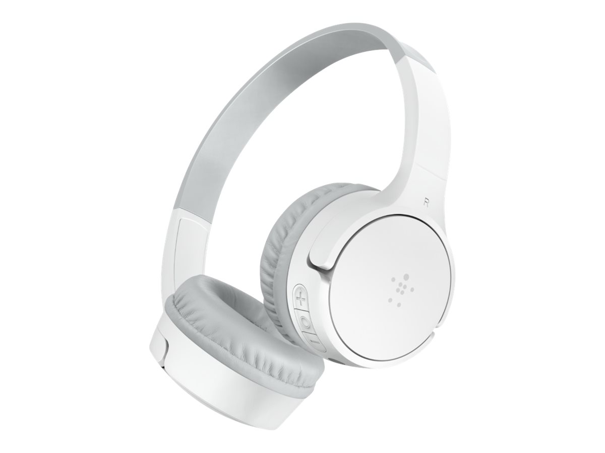 Belkin SoundForm Mini - Écouteurs avec Micro - sur-Oreille - Bluetooth - Sans Fil, Filaire - Prise 3,5 mm - Blanc