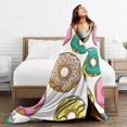 thumbnail image 4 of Fleece Blanket Donut Plush Throw Fuzzy Super Soft Reversible Microfiber Flannel Blankets 60"x50", 4 of 4