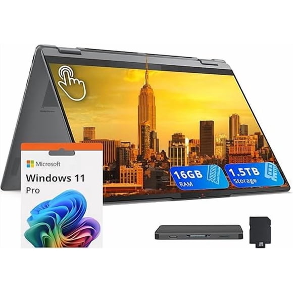 Lenovo Yoga 7i 2-in-1 16" 2K Touchscreen Laptop, Intel Core Ultra 5 226V, 16GB LPDDR5X, 1.5TB(1TB SSD+512GB Docking Station), Intel Arc Graphics, Backlit Keyboard, Fingerprint, Win 11 Pro, Gray