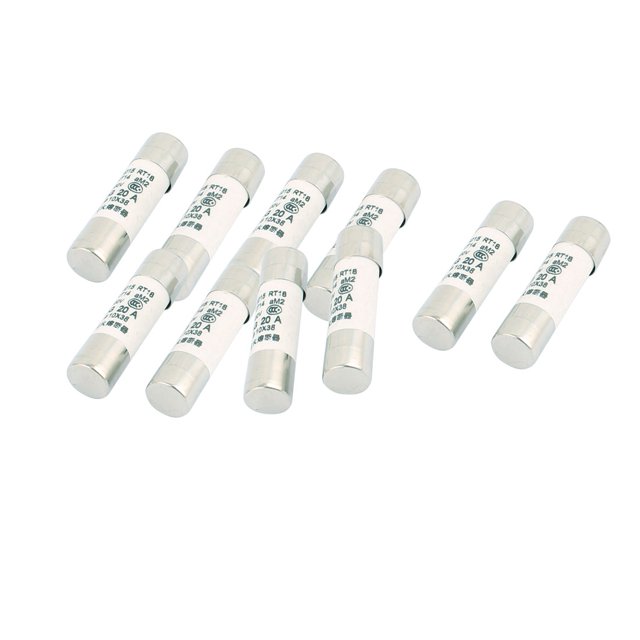 Uxcell 10 Pcs 500V 20A White Low Breaking Capacity 0.39'' x 1.49'' Cartridge Ceramic Fuses