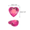 thumbnail image 2 of Unique Bargains 40 Pcs Acrylic Flat Back Rhinestones 20mm/0.8 Inch Heart Artificial Gemstone for Crafts Jewelry Making Peach Red, 2 of 7
