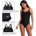 thumbnail image 3 of Charmo Women's Athletic Racerback One-Piece Swimsuits Sports Training Swimwear, 3 of 7