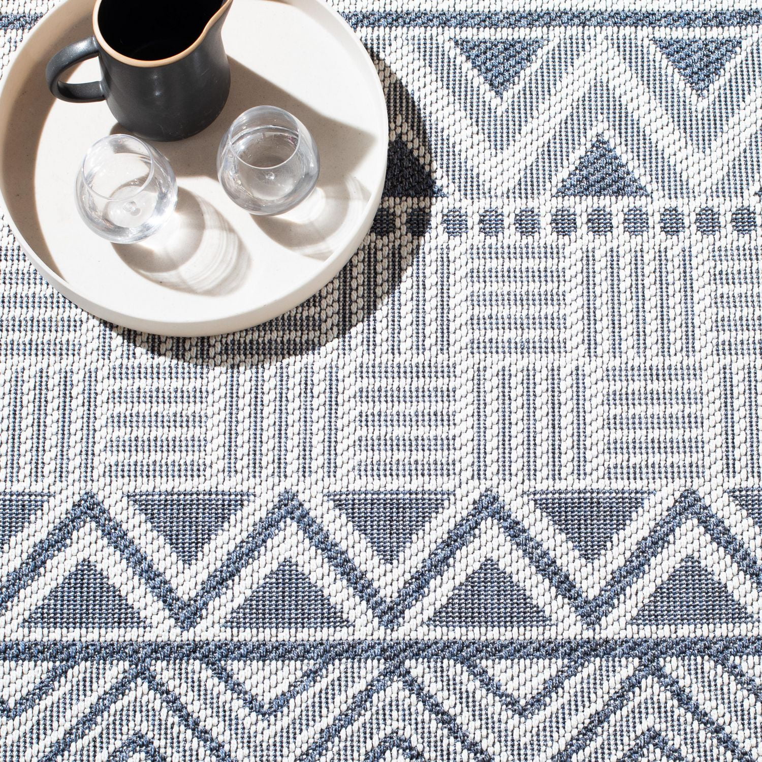 SAFAVIEH Bermuda Jacinth Tapis Intérieur/Extérieur Géométrique Lavable en Machine