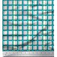 thumbnail image 1 of Soimoi Moss Georgette Fabric Geometric Check Print Fabric by The Yard 42 Inch Wide, 1 of 3