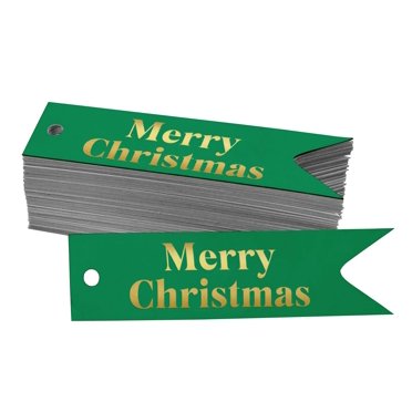 Inkdotpot Pack Of 50 Real Gold Foil Paper Tags Merry Christmas Favor Hang Tags
