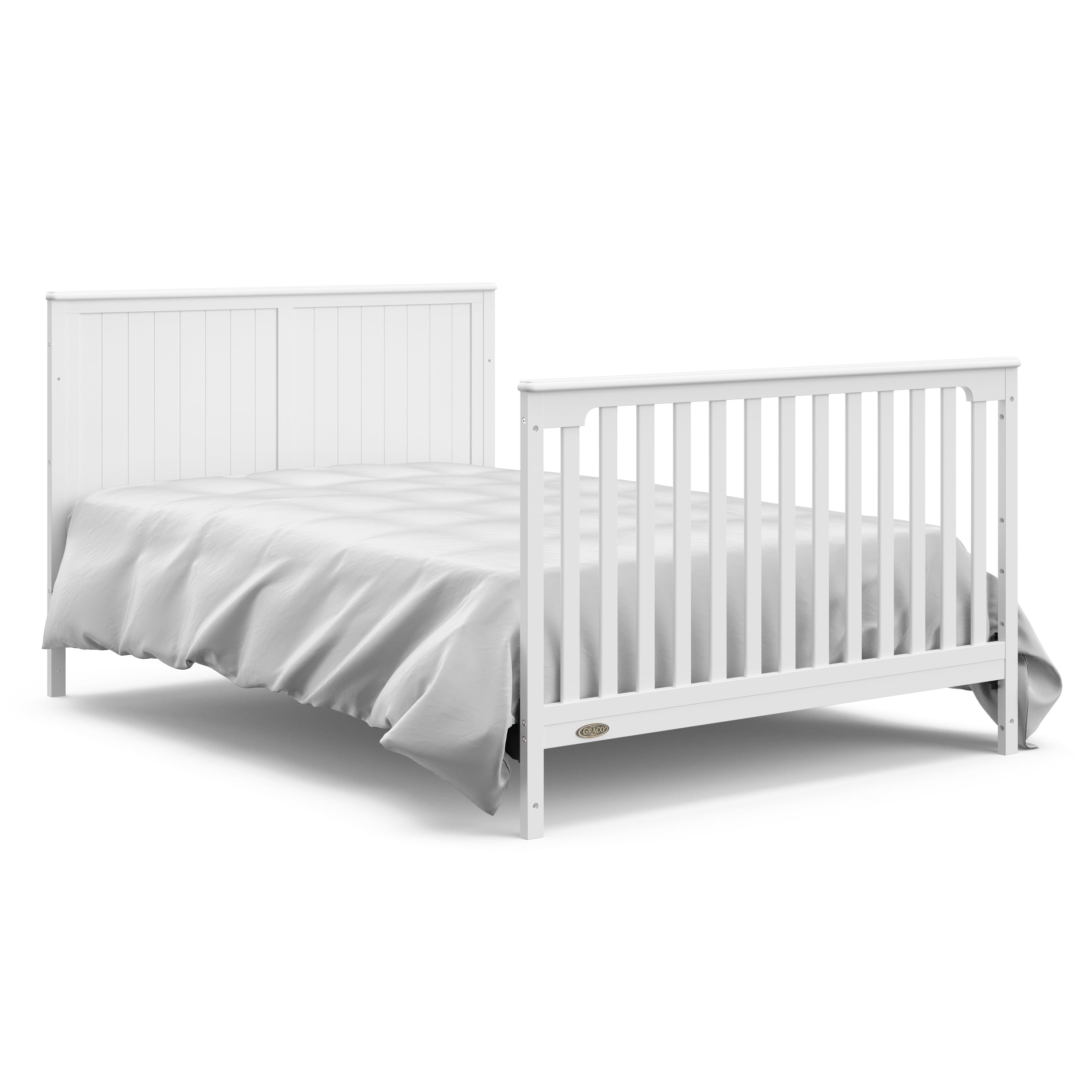 Lit de bébé convertible 5 en 1 avec tiroir et table à langer Hadley de Graco, Blanc