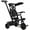 Black, variant on Qaba Kids Tricycle 4 In 1 Trike with Reversible Angle Adjustable Seat Removable Handle Canopy Handrail Belt Storage Footrest Brake Clutch for 1-5 Years Old Red