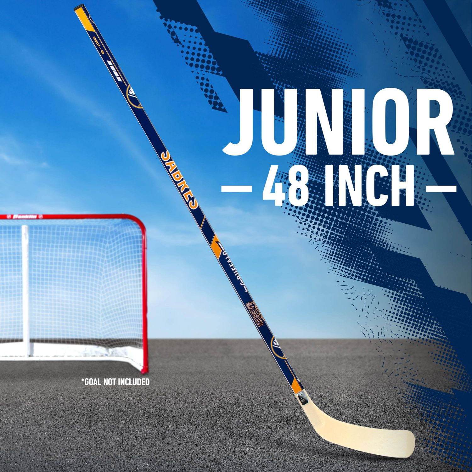 Franklin Sports Bâton de hockey de rue Sabres de la NHL - 48 po Jr pour gaucher
