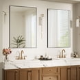 thumbnail image 3 of Beautypeak 26"x38" Bathroom Mirror Wall Mirror with Rectangular Metal Frame, Black, 3 of 7
