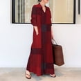 thumbnail image 1 of Robes Maxi pour Femmes 2023 Robe Chemise Longue Jupe Longue Manches Longues Poche Automne Printemps Col Chemise Robe Chemise en Liquidation, 1 of 6