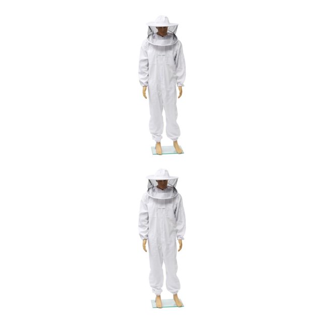 Ruiboury Durable And Essential Gear Beekeeping Suit Lightweight And Universal Easy To Ventilated Jacket For Beekeeper white XL 2Set