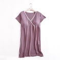 thumbnail image 2 of Sentmoon Robe de Maternité Surdimensionnée à Manches Courtes, Robes d'Été pour Femmes à Col en V, Couleur Unie, Coupe Ample et Extensible, Robes d'Allaitement pour Femmes, Mode pour Se Détendre à la Maison L, 2 of 4