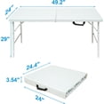 thumbnail image 3 of Folding Table, 4 Ft Adjustable Height Plastic Foldable Table, Portable Fold-In-Half Table with Handle, Lightweight Camping Table for Dining, Picnics, BBQs, Parties, Indoor, Outdoor Use, 3 of 6