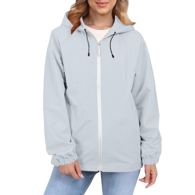 Comdrip Veste Légère pour Femmes! Veste Chaude Coupe-Vent Imperméable à Blocs de Couleur pour Femmes, Coupe-Vent d'Extérieur, Veste de Randonnée, Veste de Randonnée pour Femmes, Légère, Légère, Gris Cendré, 3TG