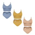 thumbnail image 1 of Women's Soft Padded Bralette Lingeire Set Sports Bra Sets 3 pcs, 1 of 5