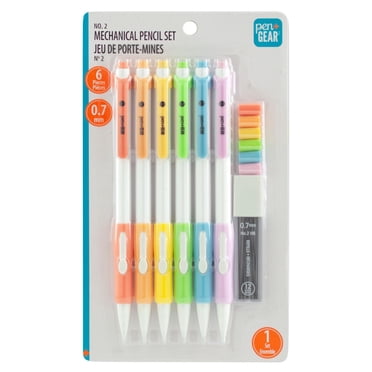 Pen+Gear #2 Refillable Mechanical Pencils with Lead Refills, 0.7 mm, 6 Count