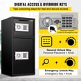 thumbnail image 4 of VEVOR Security Safe Box Large Double Door Steel Safe Box Stable Construction Strong Box with Digital Lock for Money Gun Jewelry Black, 4 of 9