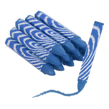 12 Pcs Craies de Cire de Marquage pour Bois, Craies de Cire de Dessin Hexagonaux en Cire pour Pneus 4,1 Pouces x 0,6 Pouces pour Bois Métal (Bleu)