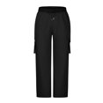 thumbnail image 3 of AherBiu Work Pants for Men Elastic Waist Drawstring Relaxed Fitted Cargo Pants with Multi Pockets Hiking Workwear Pants, 3 of 5