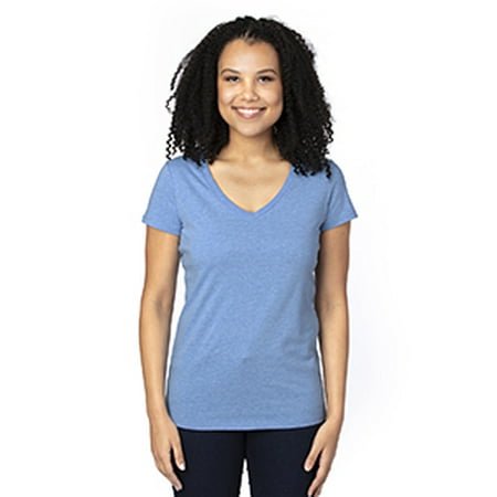 T-Shirt à Manches Courtes Col en V pour Femmes - ROYAL HEATHER - S