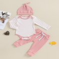 thumbnail image 2 of Baby Clothes Set  Romper with Long Sleeve Striped Pants and Hat, 2 of 9
