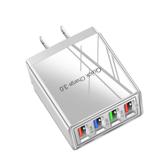 G 4 Port Usb Hub Wall Charger With Qc 3.0 Fast Charging Technology 3.1A Power Adapter Multi Device Charging Station For Phones Tablets 1.41Oz