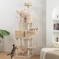 thumbnail image 2 of PawHut 81" Large Cat Tree w/ Scratching Posts, Cat Condos, Beds, Beige, 2 of 10