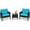 Turquoise, variant on Costway 3PCS Outdoor Rattan Conversation Set Patio Furniture Cushioned Sofa Chair Red
