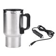 thumbnail image 3 of Coffee Mug, Pratical Coffee Cup, Silver + Black 450ml Stainless Steel 12V Power Source Cars Home Use Travel Use For Prevent Burns, 3 of 8