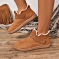 thumbnail image 4 of LSLJS Chaussures en Coton à Bout Rond pour Femmes, Couleur Unie, Semelle Plate, Chaudes et Moelleuses Snow Boots, Snow Boots pour Femmes, Cadeau pour Femmes, 4 of 7