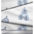 thumbnail image 3 of Soimoi Poly Georgette Fabric Leaves & Paisley Block Printed Fabric 1 Yard 42 Inch Wide, 3 of 3