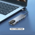 thumbnail image 2 of 5-IN-1 USB C Hub Type-C Docking Station Multiport Adapter with 4K HD RJ45 Ethernet USB 3.0 USB 2.0 PD Charging Port Compatible with MacBook MateBook PixelBook, 2 of 8