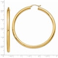 thumbnail image 3 of 14K Yellow Gold Polished 4mm x 60mm Tube Hoop Earrings, 3 of 3