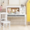 thumbnail image 2 of Giantex Kids Desk and Chair Set, Children Study Writing Desk w/Chair, Student Wooden Computer Workstation, White, 2 of 8