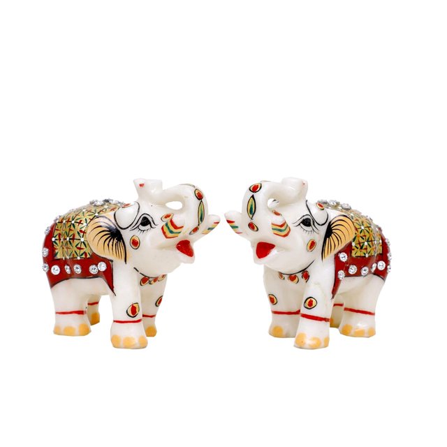 Statue d'Éléphant pour la Déco de la Maison (Multicolore, 3 X 4 Po)