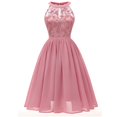thumbnail image 1 of Pompotops Robe Trapèze Vintage pour Femme, Princesse, en Dentelle Florale, Cocktail, Encolure, Fête, Évasée, 1 of 5