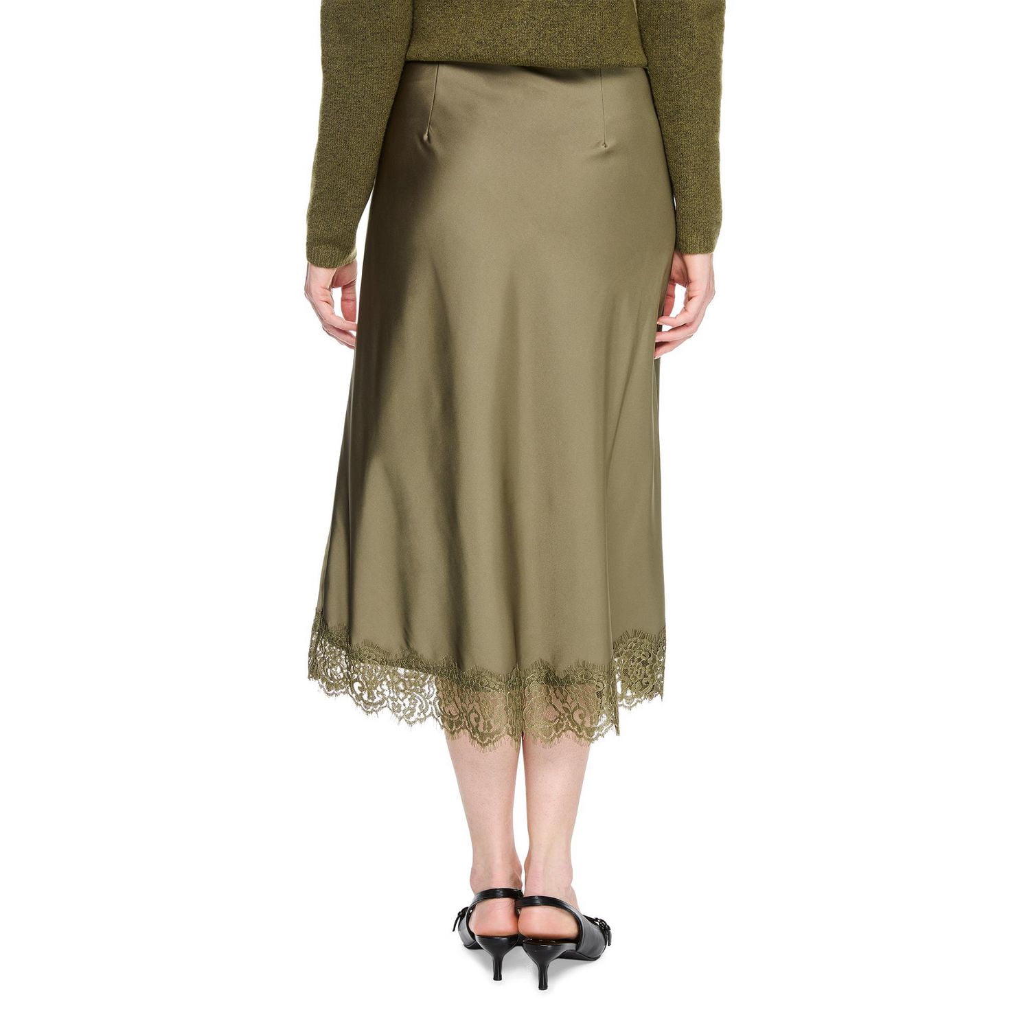 George Women's Lace Trim Satin Skirt