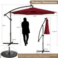 thumbnail image 3 of Costway Parasol Déporté de Patio 10 Pi à Énergie Solaire avec 112 DEL, Manivelle, Inclinaison, Extérieur, 3 of 9
