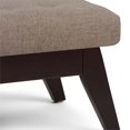 thumbnail image 3 of Draper 40 in W Solid Wood Tufted Ottoman Bench in Fawn Brown Linen Look Fabric, 3 of 5