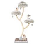 Costway Tour de l'arbre de chat 70" Centre d'activités de chatons multi-niveaux avec 3 Perches & Balles grises