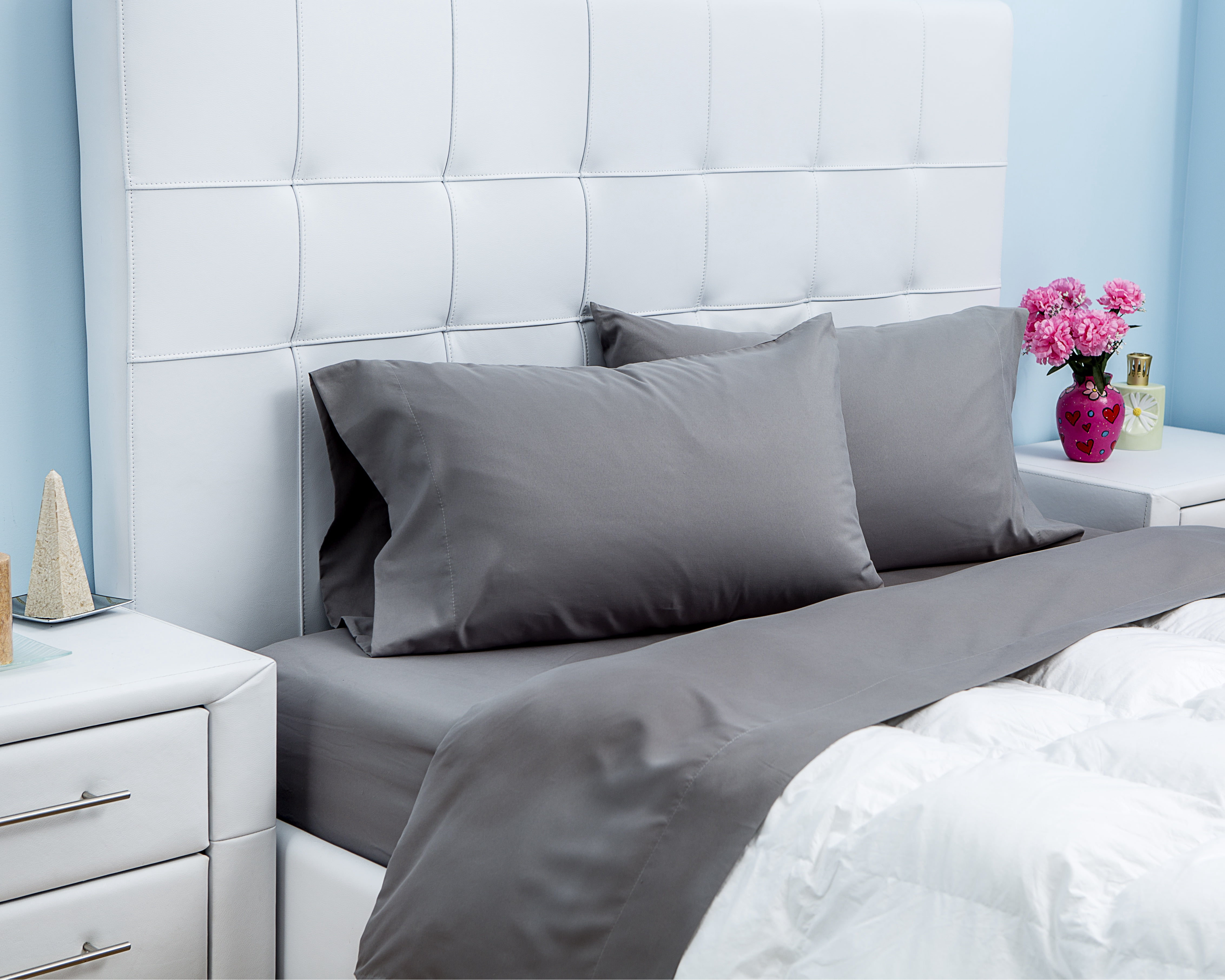Ensemble de draps en microfibre de Gouchee Home – Ensemble de literie 3 pièces, microfibre ultra-douce, draps gris infroissables et respirants